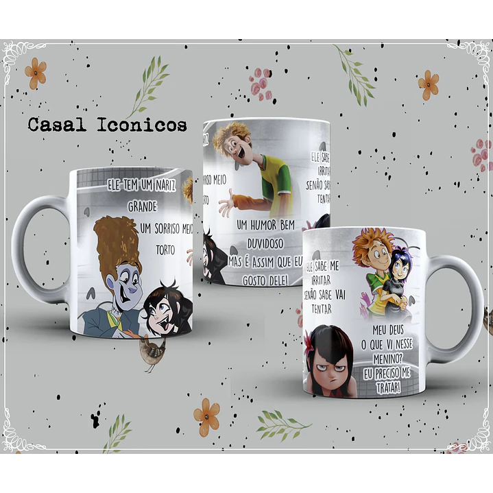 6 Artes para Caneca Casais Icônicos em Corel Draw  1