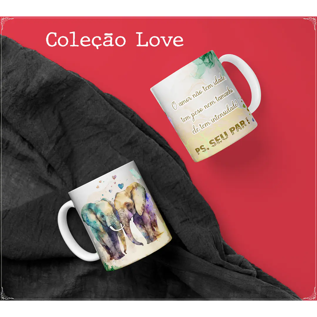 10 Artes para Caneca Namorados Love Animais em Corel Draw  1