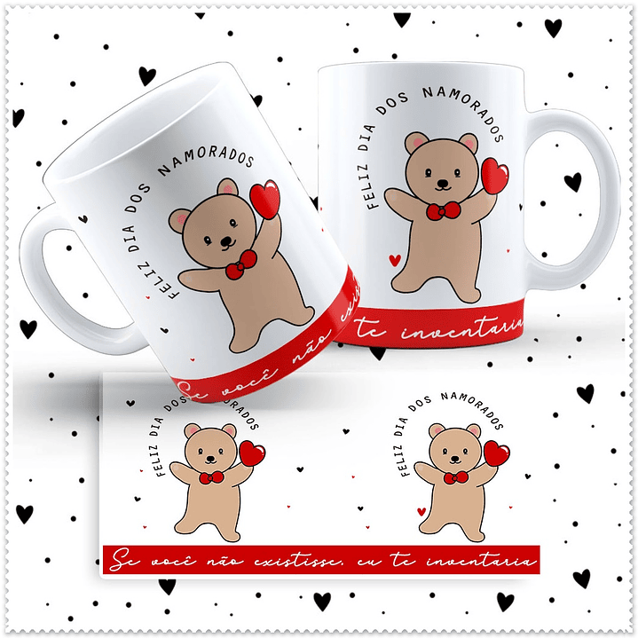 12 Artes para Caneca Dia dos Namorados Ursinho Love em Jpg 12