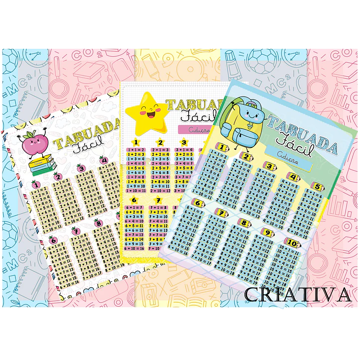 Arquivo Escolar Tabuada Criativa em Jpg 1