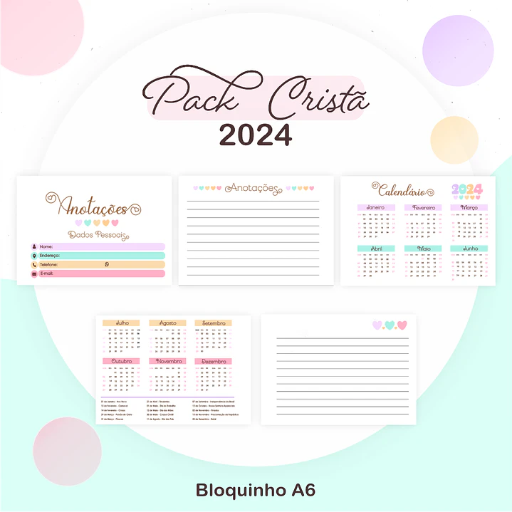 Arquivos Prontos Agenda Caderno 2024 Versículos e Louvores 9