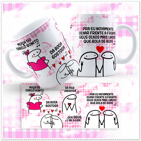 Artes para Caneca Musica Moça do Cabelo Bonito em Jpg