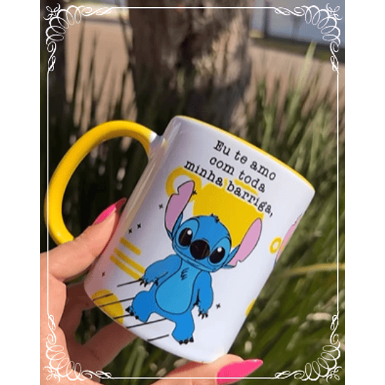 Artes para Caneca Stitch do Tamanho da Minha Barriga em Corel Draw