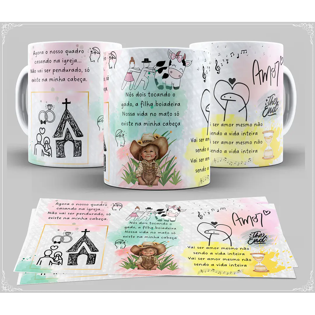 Artes para Caneca Musica Nosso Quadro em CorelDraw - Ana Castela 1