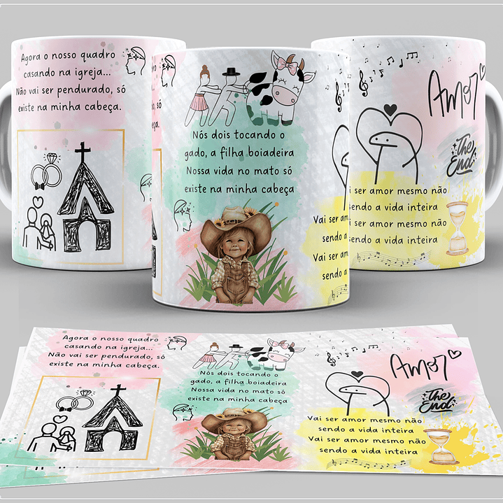 Artes para Caneca Musica Nosso Quadro em CorelDraw - Ana Castela 1