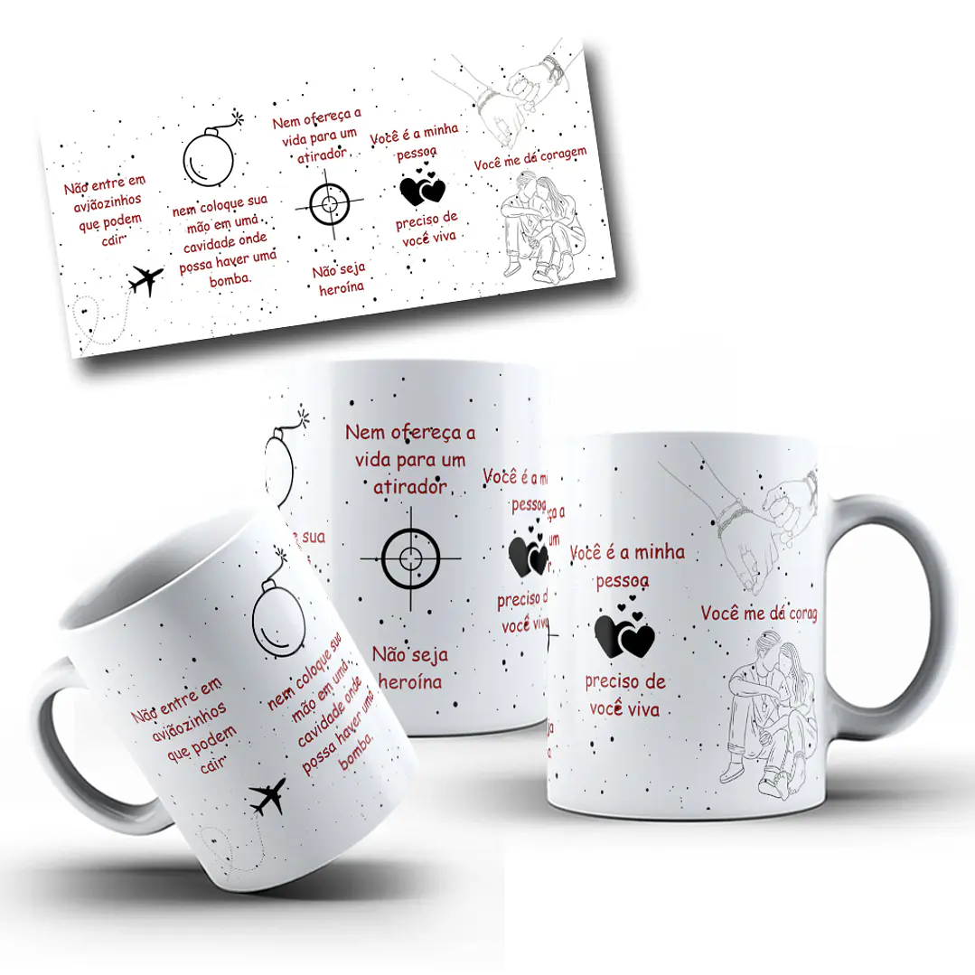 Artes para Caneca Frase Não entre em Aviãozinhos que Podem Cair em CorelDraw 1