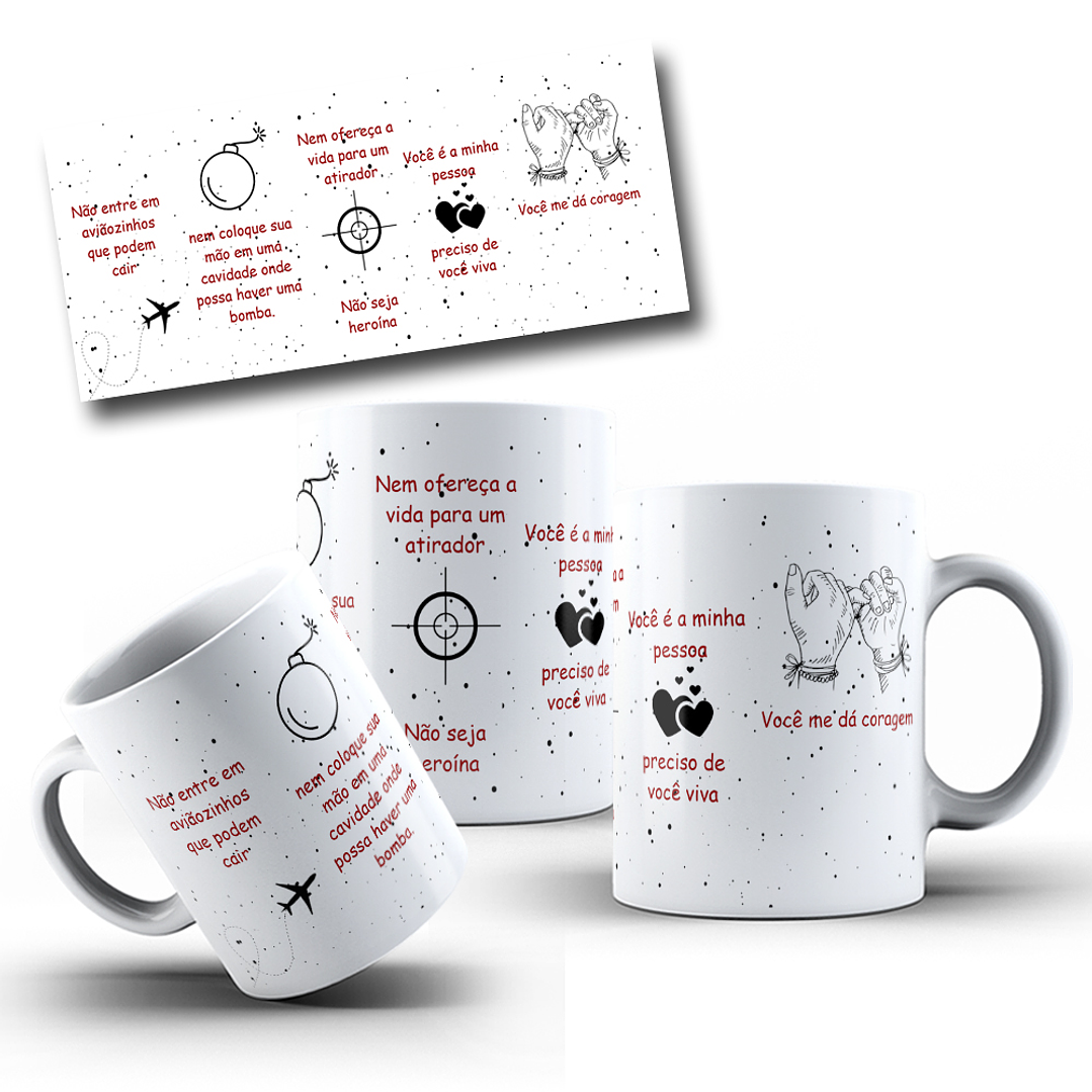 Artes para Caneca Frase Não entre em Aviãozinhos que Podem Cair em CorelDraw 6