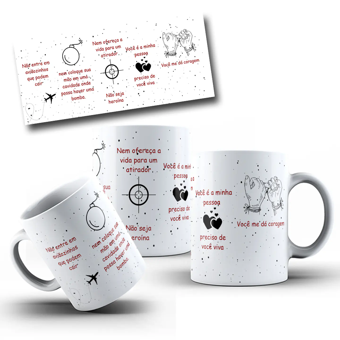 Artes para Caneca Frase Não entre em Aviãozinhos que Podem Cair em CorelDraw 6