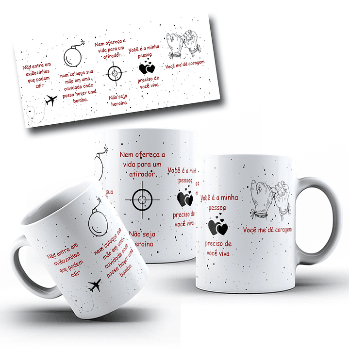 Artes para Caneca Frase Não entre em Aviãozinhos que Podem Cair em CorelDraw 6