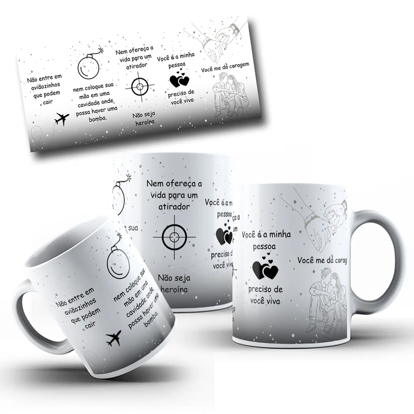 Artes para Caneca Frase Não entre em Aviãozinhos que Podem Cair em CorelDraw 5
