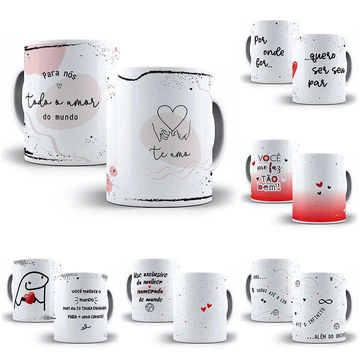 18 Artes para Caneca Dia dos Namorados em Png 1
