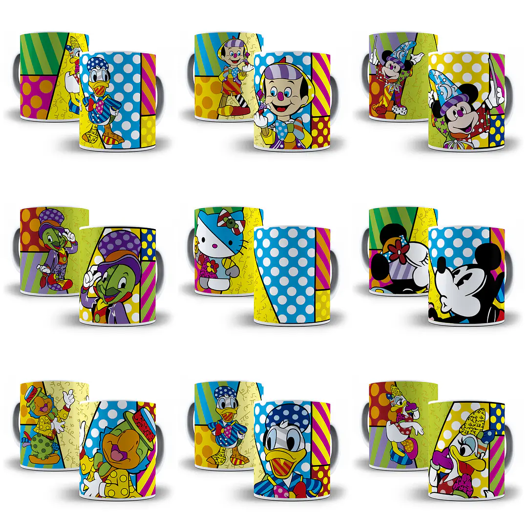 61 Artes para Caneca Personagens da Disney em CorelDraw 1