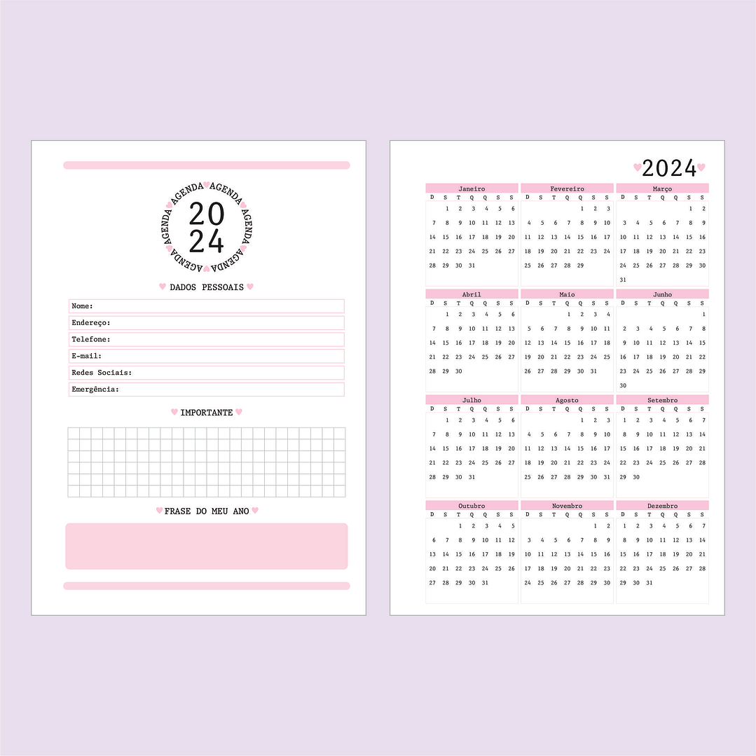 Arquivo Miolo Agenda para Agendamento e Anotações 2024 em Pdf  4
