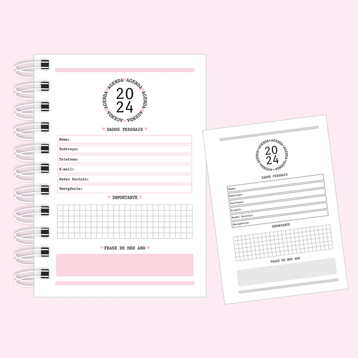 Arquivo Miolo Mini Agenda 2024 Cinza e Rosa em Pdf  1