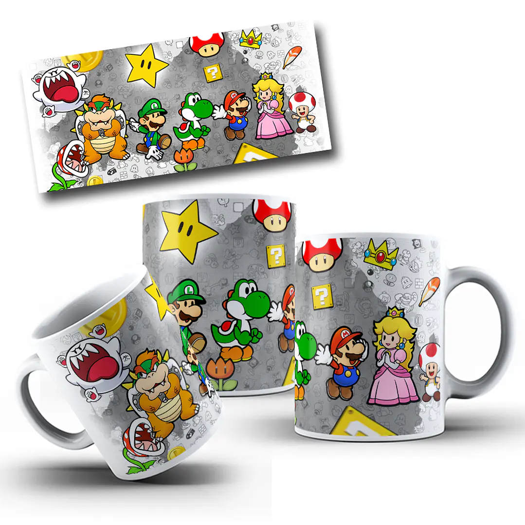 8 Artes Caneca Super Mario Bros em Photoshop 8