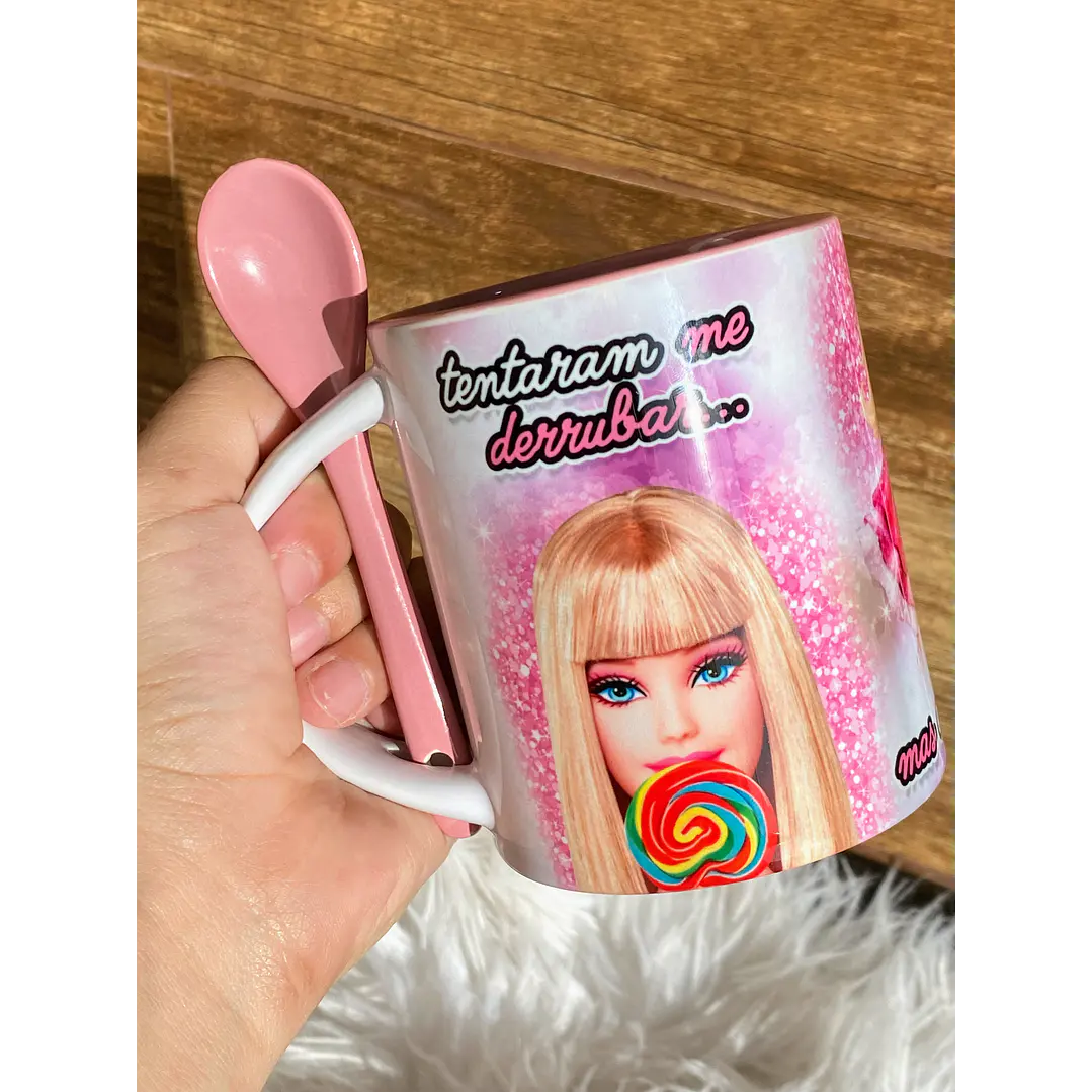 Artes para Caneca Barbie Tentaram Me Derrubar Arquivos Png  3