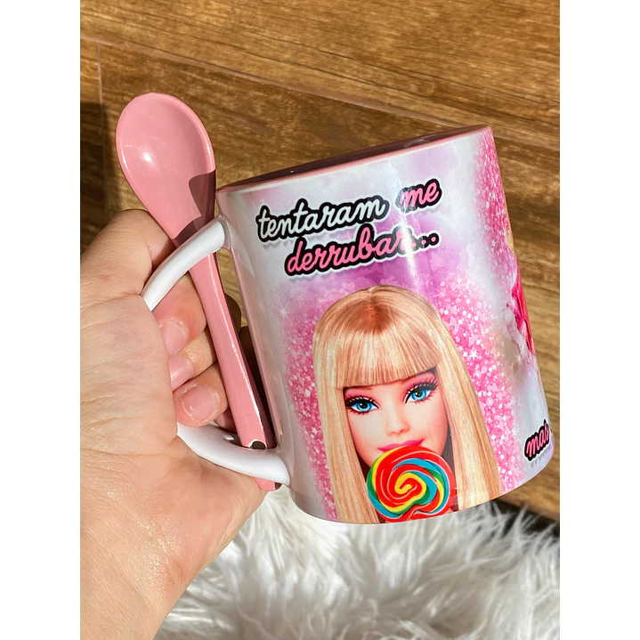 Artes para Caneca Barbie Tentaram Me Derrubar Arquivos Png  3