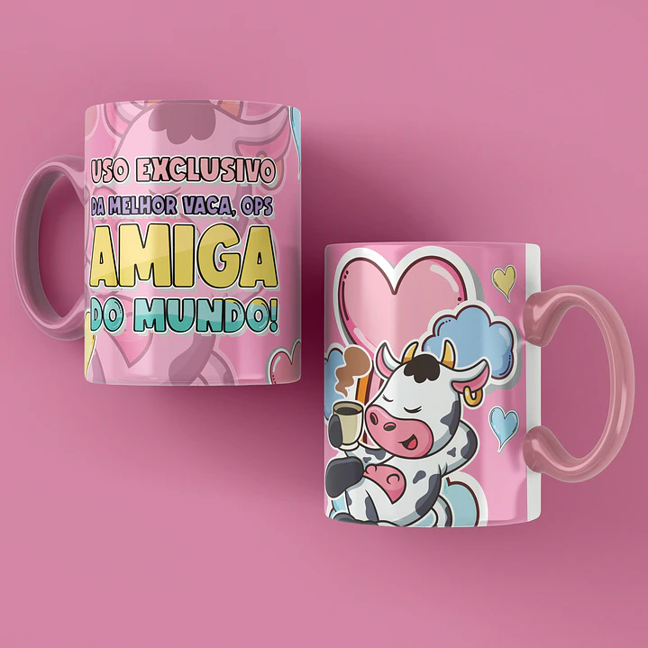 Arte Caneca Amigas Vaquinhas Sublimação Baixar Grátis 1