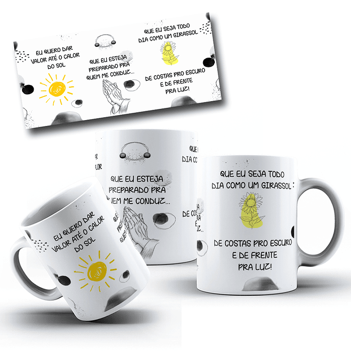 10 Artes Canecas Fé Hinos Religião Frases em Corel Draw 6