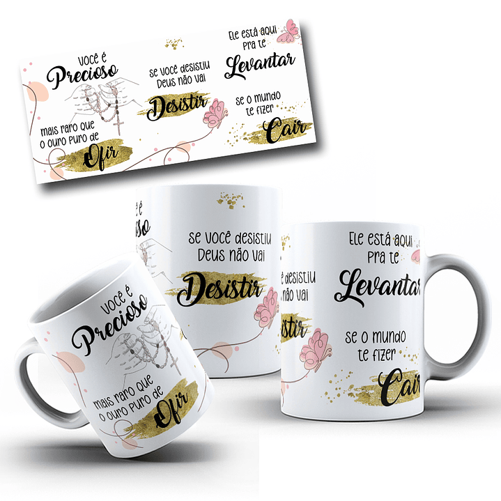 10 Artes Canecas Fé Hinos Religião Frases em Corel Draw 7