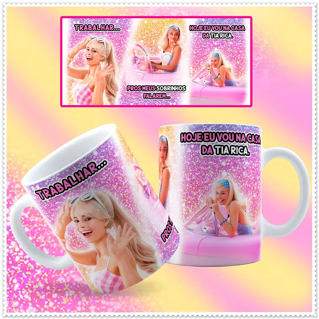 5 Artes para Caneca Barbie Frases Arquivos Png 2
