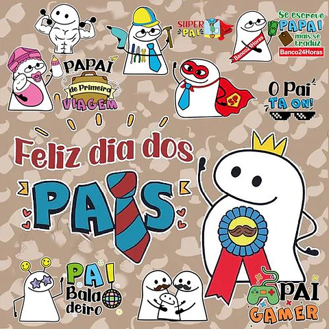 Kit Digital Florks Dia dos Pais Arquivos em Png  