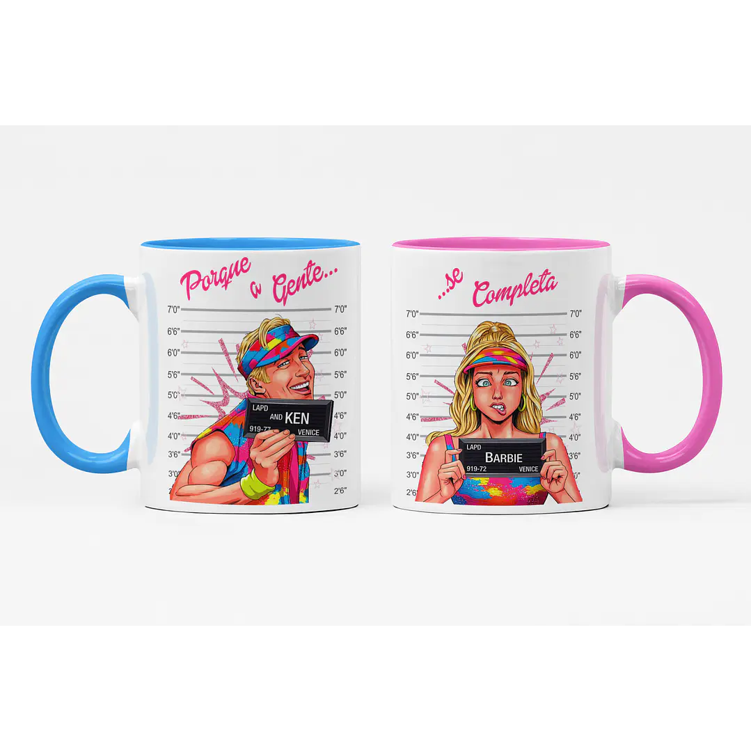  Artes para Caneca e Camisa Casal Barbie Arquivos CorelDraw 2