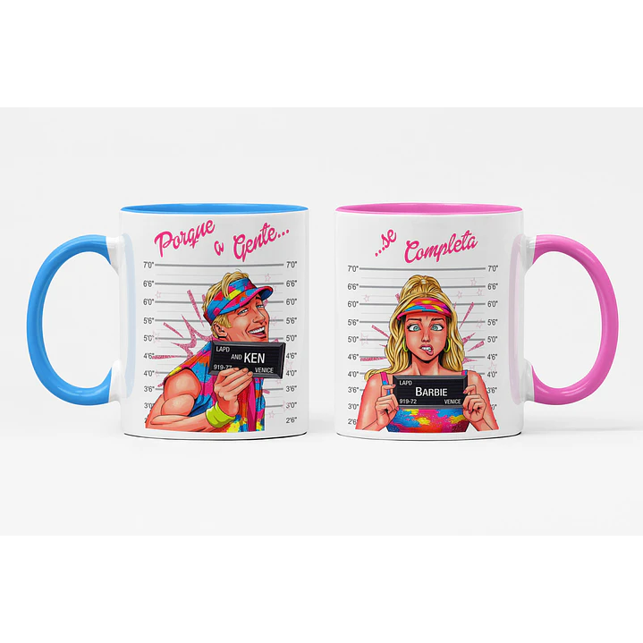  Artes para Caneca e Camisa Casal Barbie Arquivos CorelDraw 2