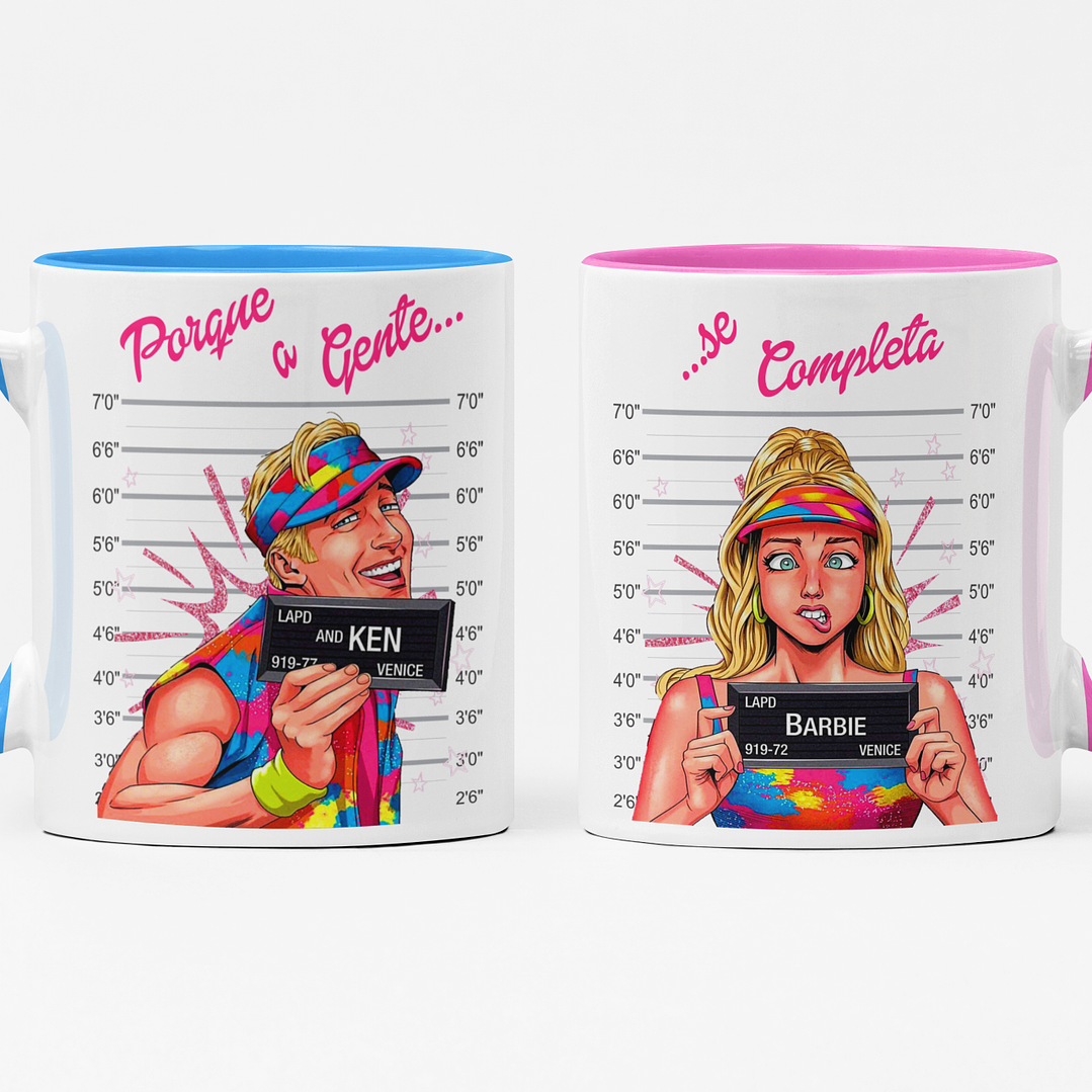  Artes para Caneca e Camisa Casal Barbie Arquivos CorelDraw 2