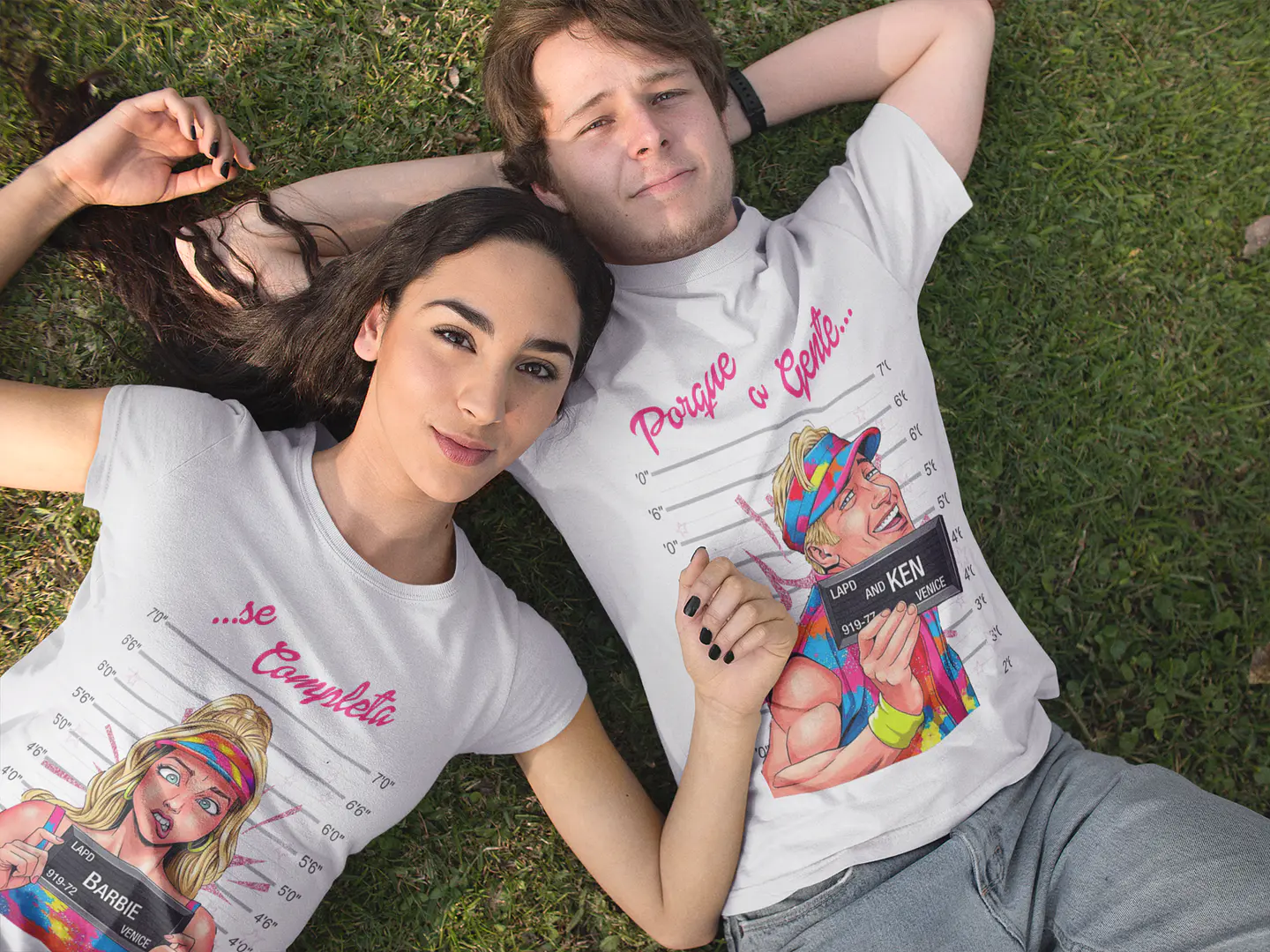  Artes para Caneca e Camisa Casal Barbie Arquivos CorelDraw 4