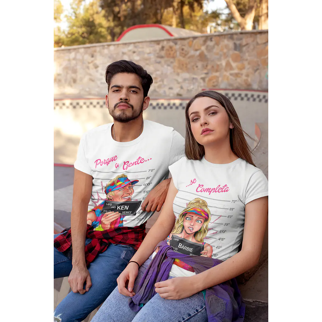  Artes para Caneca e Camisa Casal Barbie Arquivos CorelDraw 6