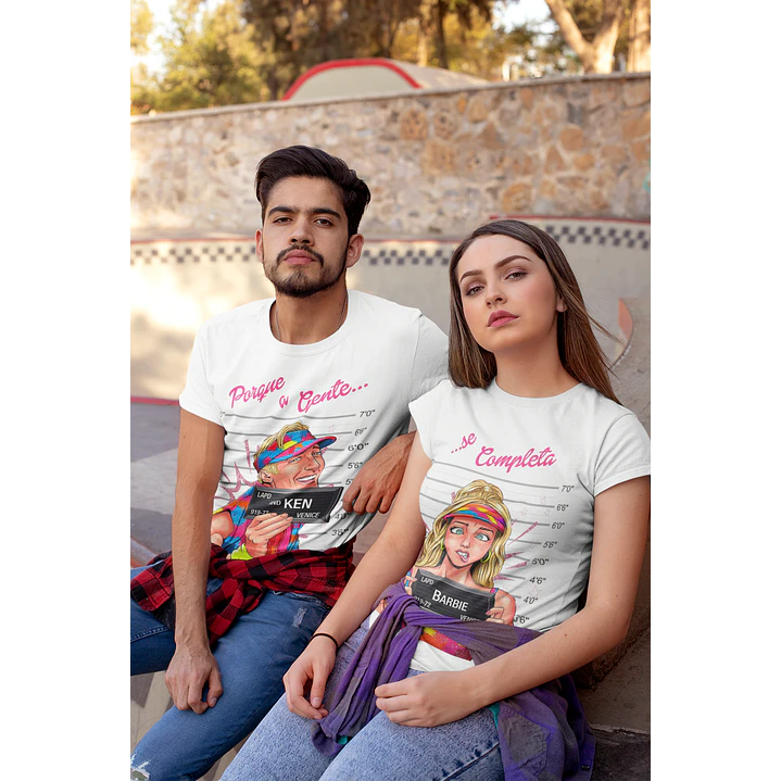  Artes para Caneca e Camisa Casal Barbie Arquivos CorelDraw 6