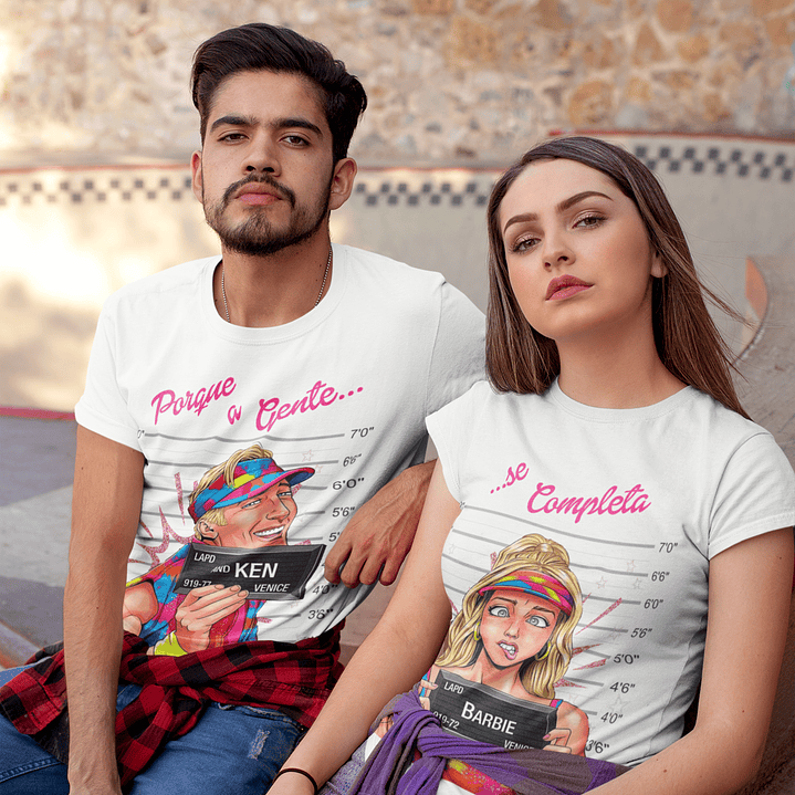  Artes para Caneca e Camisa Casal Barbie Arquivos CorelDraw 6