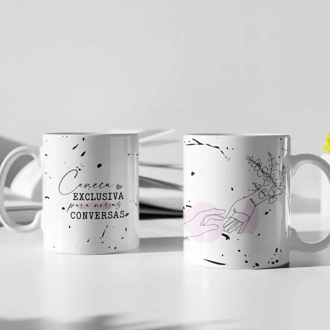 5 Artes Canecas Amigas Minimalista em CorelDraw 4
