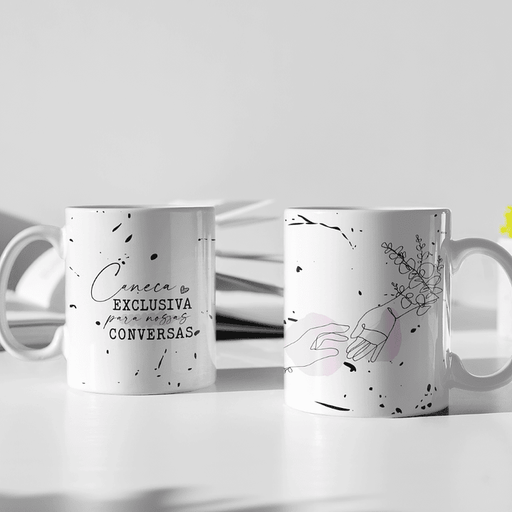 5 Artes Canecas Amigas Minimalista em CorelDraw 4