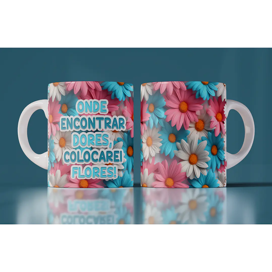 15 Artes Canecas Flores 3d em Photoshop 12