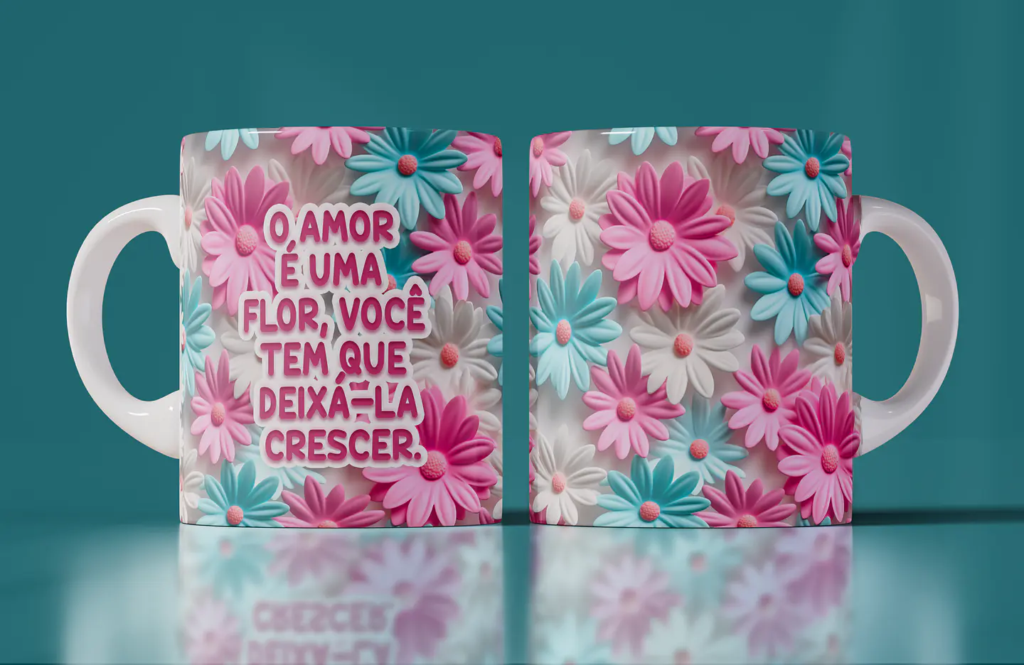 15 Artes Canecas Flores 3d em Photoshop 15