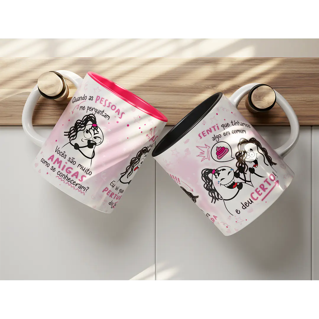 Artes para CanecaArte Caneca Quando as Pessoas me Perguntam Vocês São Muito Amigas, Amiga Pertubada Flork em Jpg   2