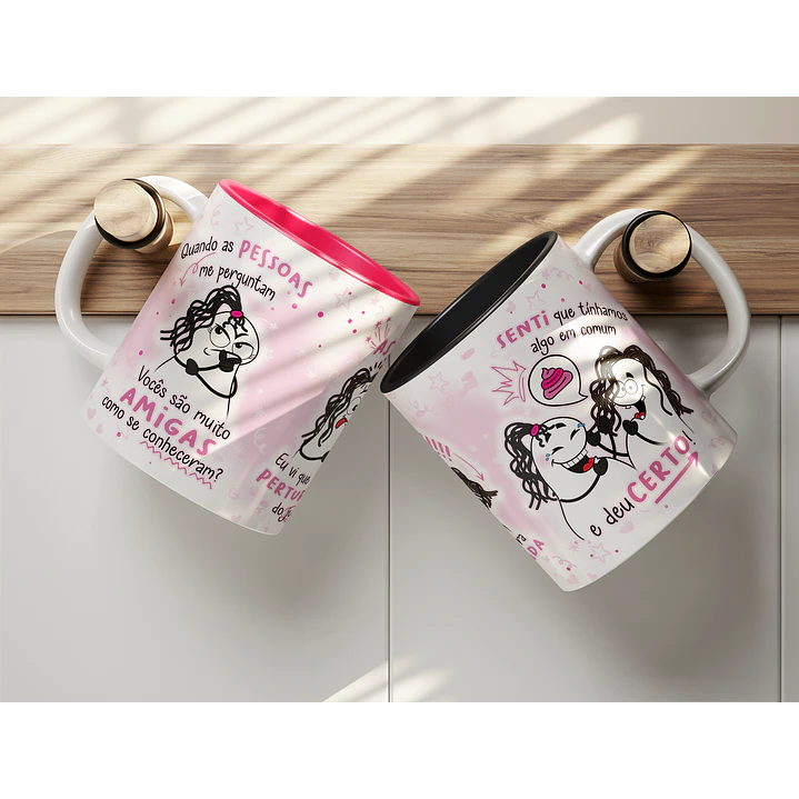 Artes para CanecaArte Caneca Quando as Pessoas me Perguntam Vocês São Muito Amigas, Amiga Pertubada Flork em Jpg   2