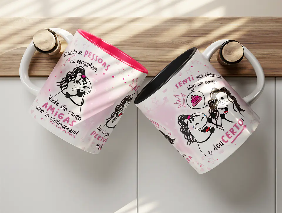 Artes para CanecaArte Caneca Quando as Pessoas me Perguntam Vocês São Muito Amigas, Amiga Pertubada Flork em Jpg   2
