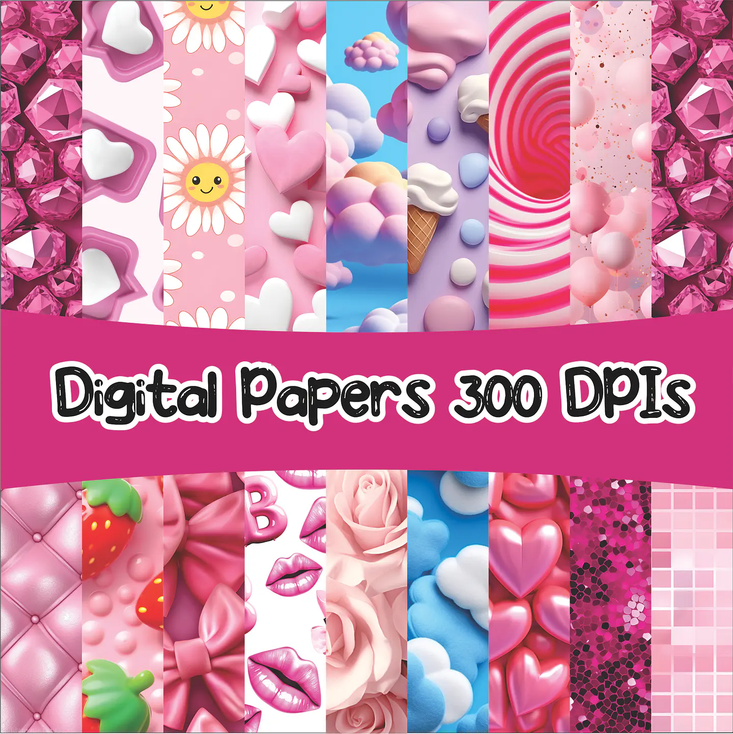 Kit Digital Pink Girls Barbie em Png 2