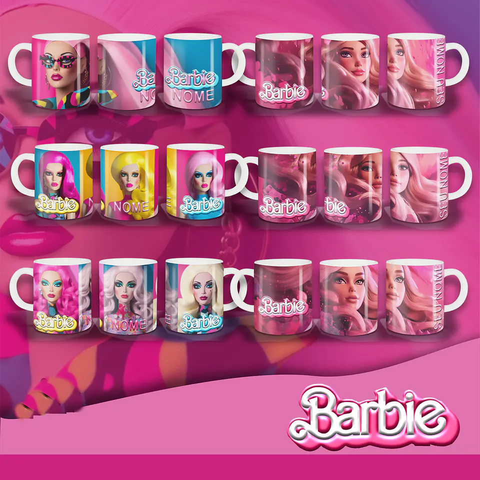 Kit Digital Pink Girls Barbie em Png 8
