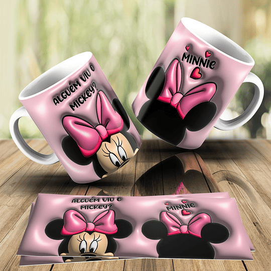 6 Artes para Caneca Turma do Mickey Inflados 3d Arquivos Png