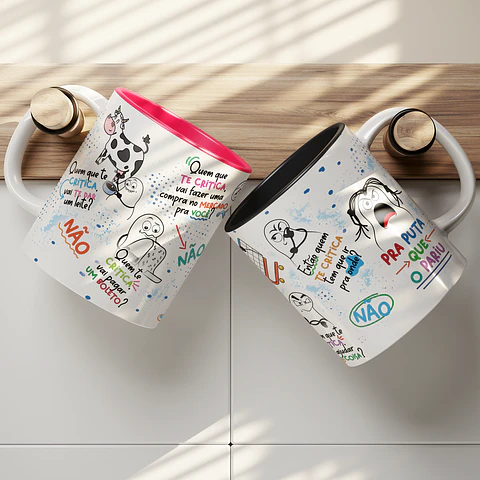 Artes Caneca Quem que te crítica vai te dar um Leite? NÂO Arquivo Png