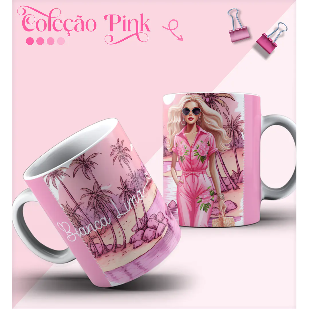 15 Artes para Caneca Barbie em Corel Draw 4