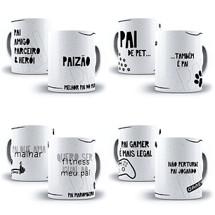 16 Artes para Caneca e Azulejo Dia dos Pais em CorelDraw