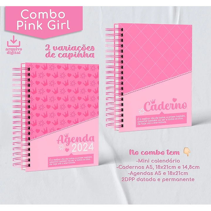 Arquivo Agenda e Caderno Rosa Menina Pink 2024 em Pdf   1
