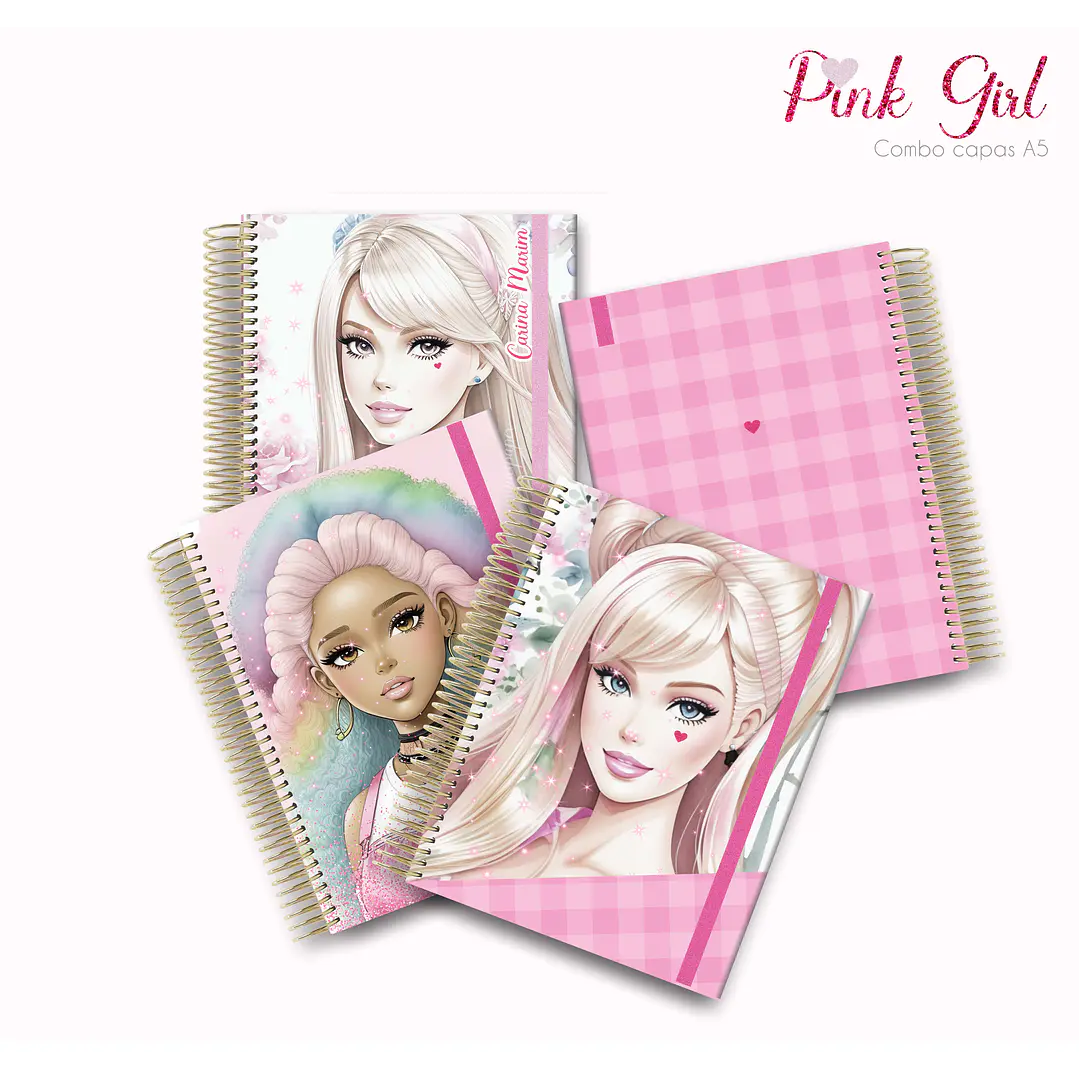 Arquivo Capas para Agenda A5 Pink Girl em Jpg 2
