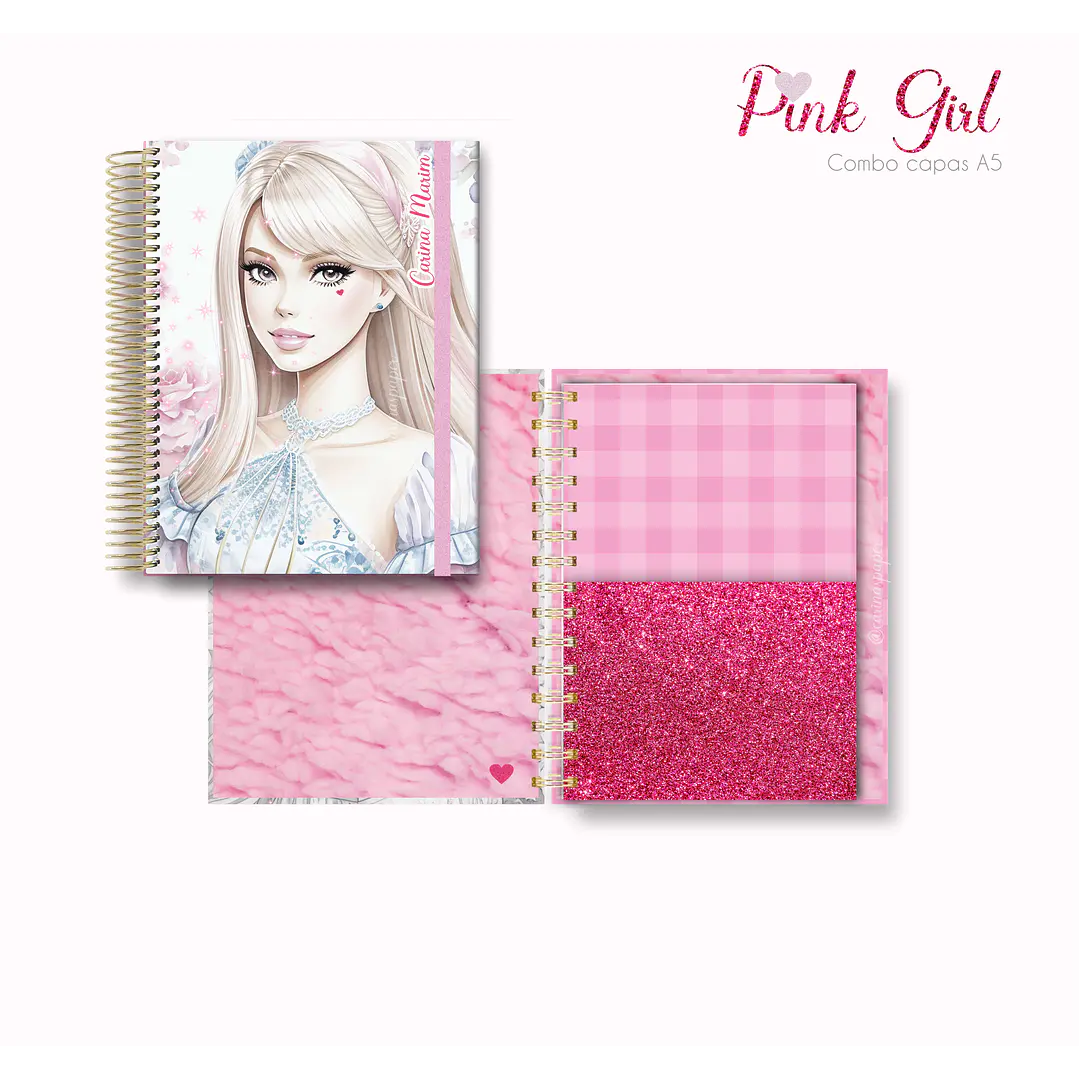 Arquivo Capas para Agenda A5 Pink Girl em Jpg 3