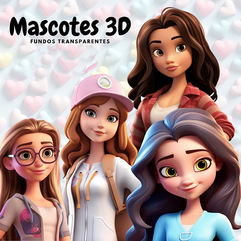 Kit Digital Mascotinhas 3D em Png 